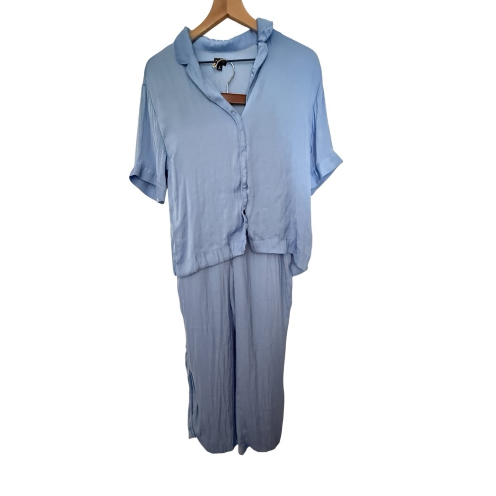 Gap Body Blue Pant Pajama Set Woman's Size Small Loungewear